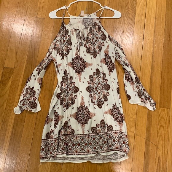 Forever 21 Floral Spaghetti-Strap Cold Shoulder Dress, Size Medium - Picture 3 of 8